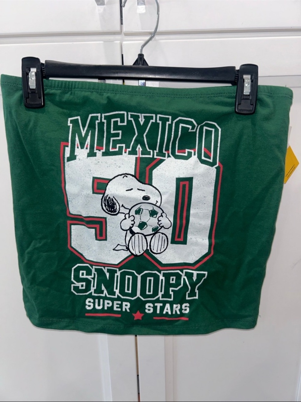 Peanuts/Snoopy Mexico Green Tube Top Size Large